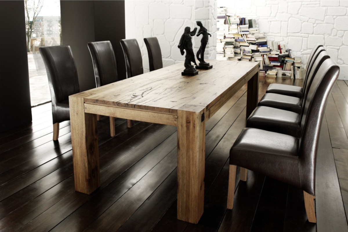 Leeds Stół dębowy bassano / bielony